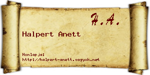Halpert Anett névjegykártya