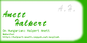 anett halpert business card